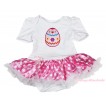 Easter White Baby Bodysuit Hot Pink White Dots Pettiskirt & Easter Egg Print JS4424